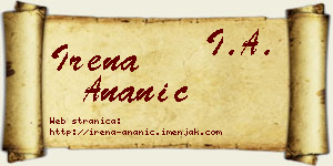Irena Ananić vizit kartica
